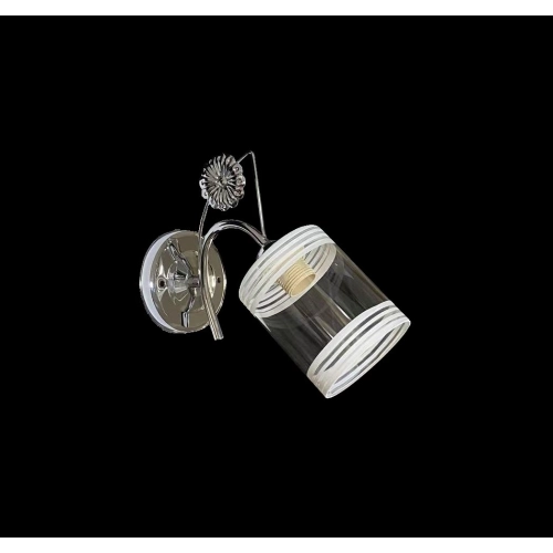 Wall sconce with 1 glass shade VALESO B-2408B/1 for bedroom and hallway chrome