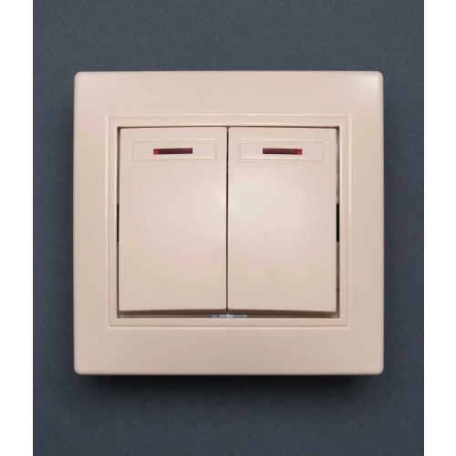 The switch 2-key with illumination Valeso BK-2002 cream