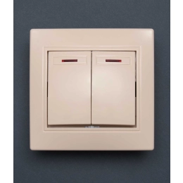 The switch 2-key with illumination Valeso BK-2002 cream