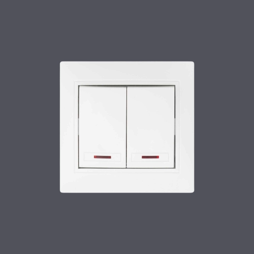 The switch 2-key with illumination white Valeso BW-2002