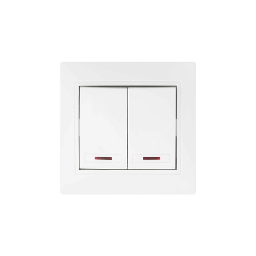 The switch 2-key with illumination white Valeso BW-2002