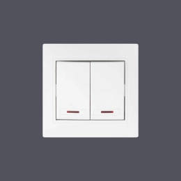 The switch 2-key with illumination white Valeso BW-2002