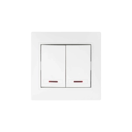 The switch 2-key with illumination white Valeso BW-2002