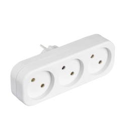 Network splitter 3-seater without grounding direct white TW-1003