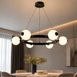 Підвісна LED-люстраVALESO G 2916/6 120W Чорний, 3000K-6500K, пульт 2.4G з затемненням