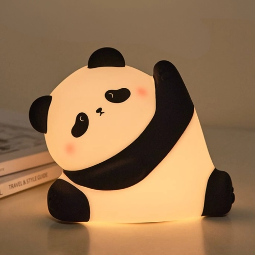 Silicone LED Touch Night Light Kung Fu Panda VALESO A038 for Bedroom Rechargeable White-Black