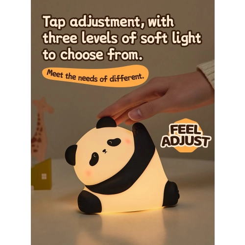 Silicone LED Touch Night Light Kung Fu Panda VALESO A038 for Bedroom Rechargeable White-Black - Фото № 5