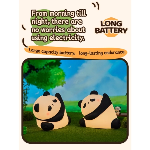 Silicone LED Touch Night Light Kung Fu Panda VALESO A038 for Bedroom Rechargeable White-Black - Фото № 7