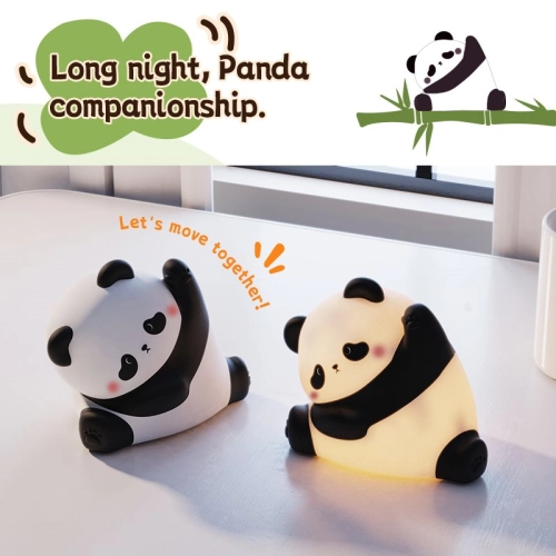 Silicone LED Touch Night Light Kung Fu Panda VALESO A038 for Bedroom Rechargeable White-Black - Фото № 9