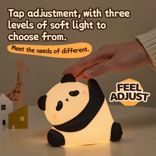 Silicone LED Touch Night Light Kung Fu Panda VALESO A038 for Bedroom Rechargeable White-Black - Фото № 11