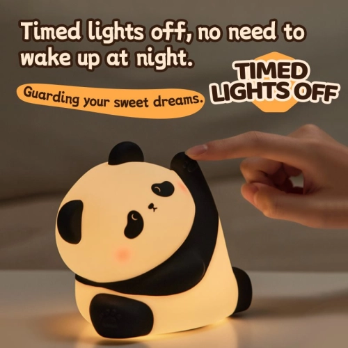 Silicone LED Touch Night Light Kung Fu Panda VALESO A038 for Bedroom Rechargeable White-Black - Фото № 12