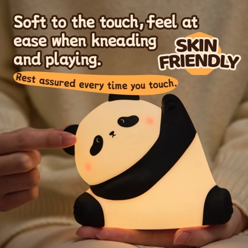 Silicone LED Touch Night Light Kung Fu Panda VALESO A038 for Bedroom Rechargeable White-Black - Фото № 13