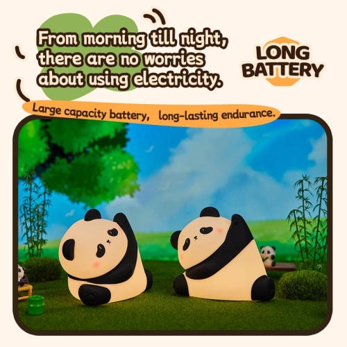 Silicone LED Touch Night Light Kung Fu Panda VALESO A038 for Bedroom Rechargeable White-Black - Фото № 14