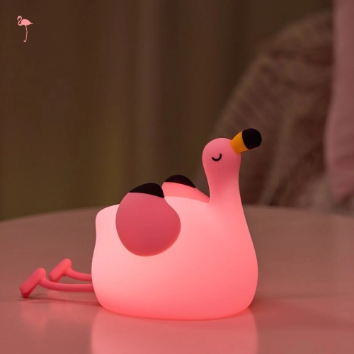 Silicone LED Touch Night Light Flamingo VALESO A049 for Bedroom Rechargeable Pink - Фото № 2