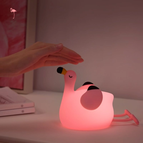 Silicone LED Touch Night Light Flamingo VALESO A049 for Bedroom Rechargeable Pink - Фото № 3