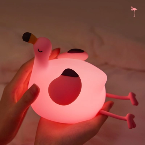 Silicone LED Touch Night Light Flamingo VALESO A049 for Bedroom Rechargeable Pink - Фото № 5