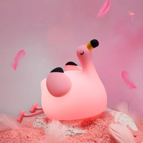 Silicone LED Touch Night Light Flamingo VALESO A049 for Bedroom Rechargeable Pink