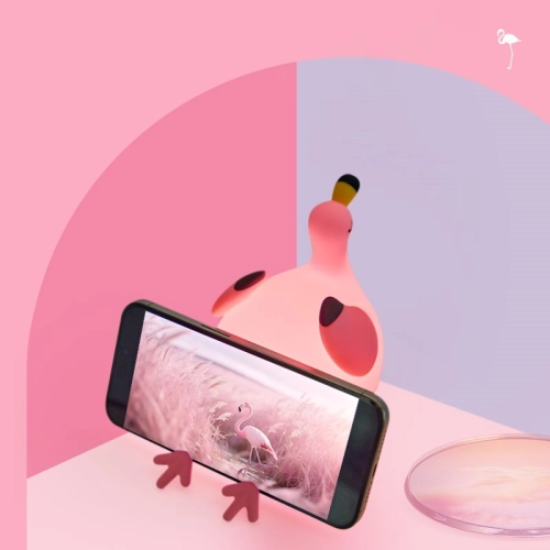 Silicone LED Touch Night Light Flamingo VALESO A049 for Bedroom Rechargeable Pink - Фото № 6