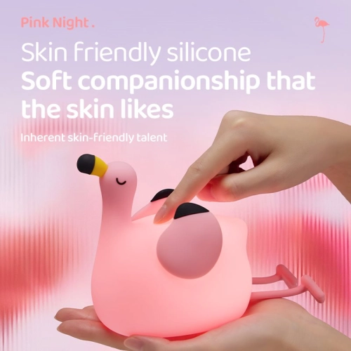 Silicone LED Touch Night Light Flamingo VALESO A049 for Bedroom Rechargeable Pink - Фото № 10
