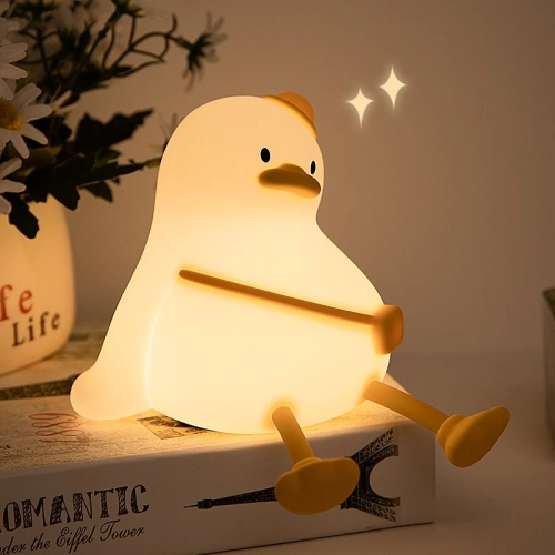 Silicone LED Touch Night Light Duckling VALESO A050 for Bedroom Rechargeable White - Фото № 1