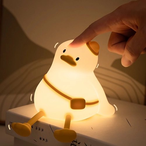 Silicone LED Touch Night Light Duckling VALESO A050 for Bedroom Rechargeable White - Фото № 4