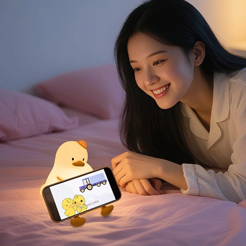 Silicone LED Touch Night Light Duckling VALESO A050 for Bedroom Rechargeable White - Фото № 5