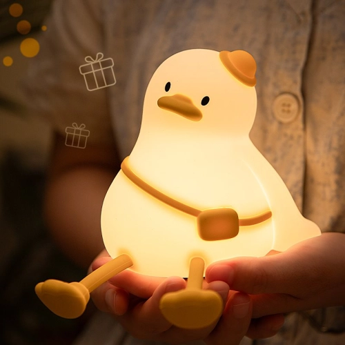 Silicone LED Touch Night Light Duckling VALESO A050 for Bedroom Rechargeable White - Фото № 8