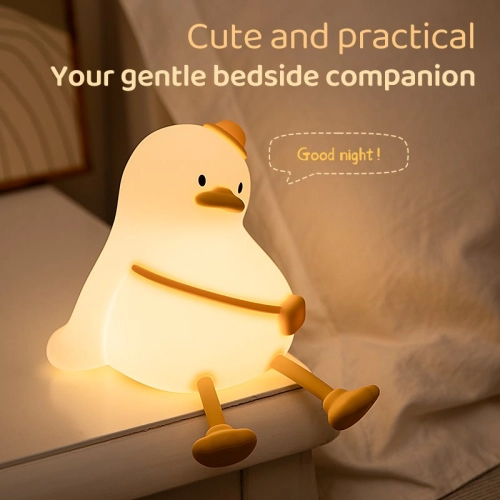 Silicone LED Touch Night Light Duckling VALESO A050 for Bedroom Rechargeable White - Фото № 18