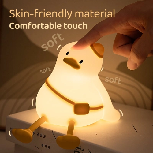 Silicone LED Touch Night Light Duckling VALESO A050 for Bedroom Rechargeable White - Фото № 19