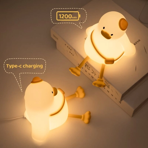 Silicone LED Touch Night Light Duckling VALESO A050 for Bedroom Rechargeable White - Фото № 22