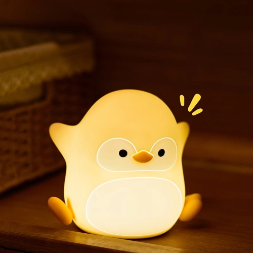 Silicone LED Touch Night Light Penguin VALESO A051 for Bedroom Rechargeable Beige - Фото № 2
