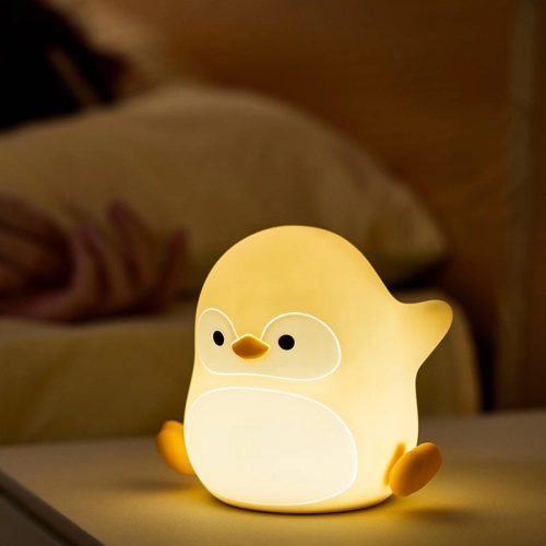 Silicone LED Touch Night Light Penguin VALESO A051 for Bedroom Rechargeable Beige - Фото № 4