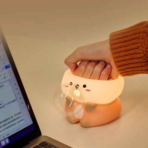 Silicone LED Touch Night Light Otter VALESO A066 for Bedroom Soft Toy Light - Фото № 3
