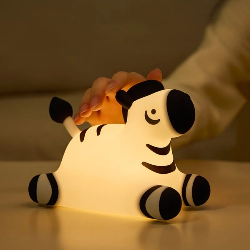 Silicone LED Touch Night Light Zebra VALESO A067 for Bedroom Soft Toy Light