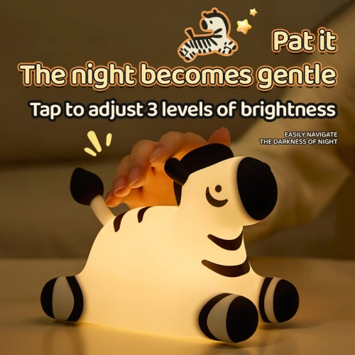 Silicone LED Touch Night Light Zebra VALESO A067 for Bedroom Soft Toy Light - Фото № 5