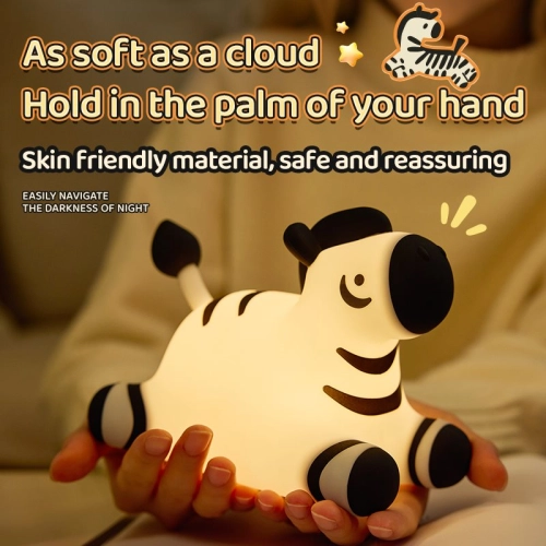 Silicone LED Touch Night Light Zebra VALESO A067 for Bedroom Soft Toy Light - Фото № 7