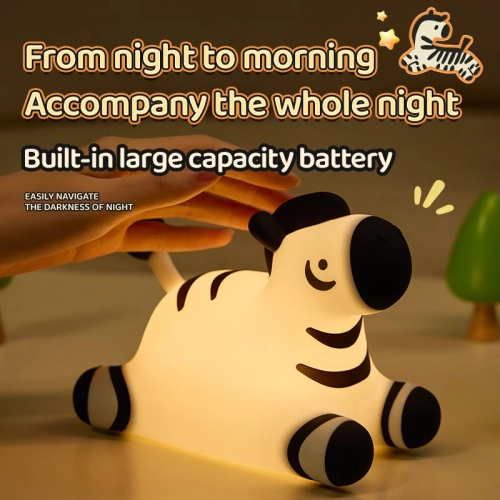Silicone LED Touch Night Light Zebra VALESO A067 for Bedroom Soft Toy Light - Фото № 9