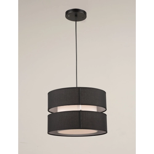 Black pendant light with fabric shade VALESO N6851/1H for kitchen bedroom black