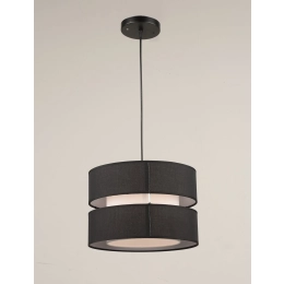 Black pendant light with fabric shade VALESO N6851/1H for kitchen bedroom black