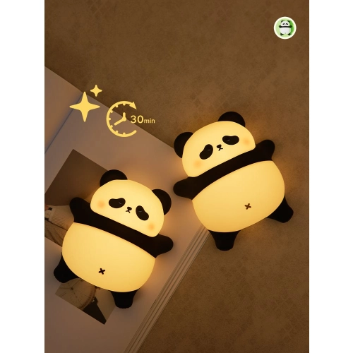 Silicone touch night light toy Lying panda A008 VALESO kids bedroom lamp white-black - Фото № 10