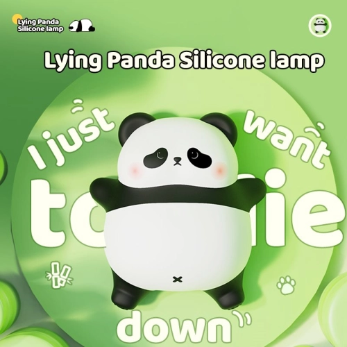 Silicone touch night light toy Lying panda A008 VALESO kids bedroom lamp white-black - Фото № 14