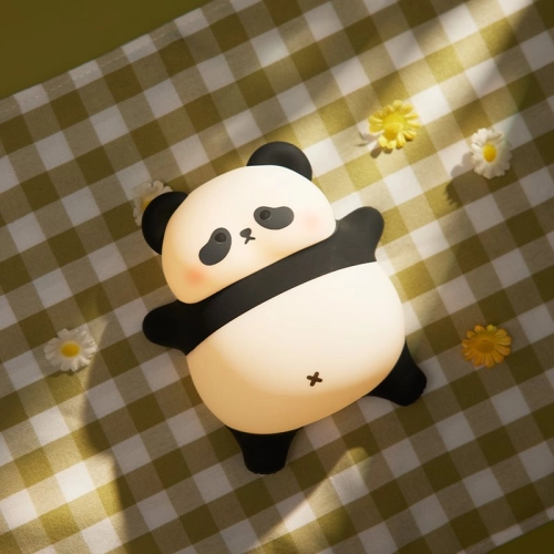 Silicone touch night light toy Lying panda A008 VALESO kids bedroom lamp white-black - Фото № 15