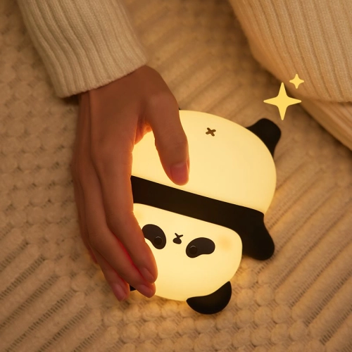 Silicone touch night light toy Lying panda A008 VALESO kids bedroom lamp white-black - Фото № 18