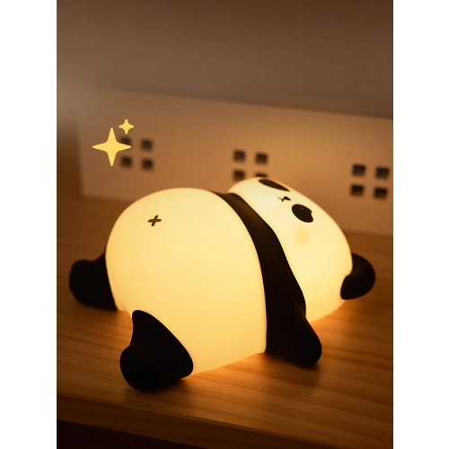 Silicone touch night light toy Lying panda A008 VALESO kids bedroom lamp white-black - Фото № 24