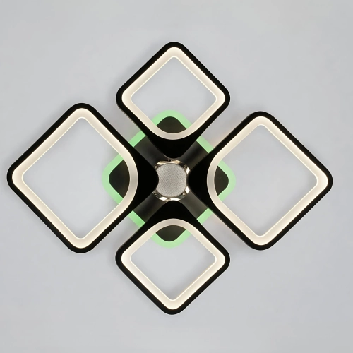 LED Ceiling Light with Bluetooth Speaker and RGB Backlight for Bedroom and Living Room VALESO YZD1267 Black - Фото № 8