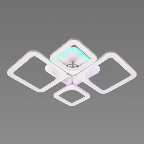 LED Ceiling Light with Bluetooth Speaker and RGB Backlight for Bedroom and Living Room VALESO YZD1267 White - Фото № 6