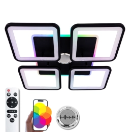 LED Ceiling Light with Bluetooth Speaker and RGB Backlight for Living Room and Bedroom VALESO YZD1268 Black