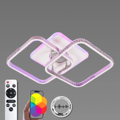 LED Ceiling Light with Bluetooth Speaker and RGB Backlight for Bedroom and Kids Room VALESO YZD1272 White - Фото № 8