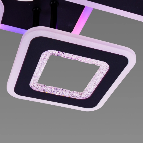 LED ceiling chandelier with music column and RGB lighting VALESO YZD1275 Black - Фото № 7