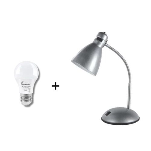 VALESO Table Lamp SM-1808, Metal + Plastic, Silver, E27, 40W - Фото № 2